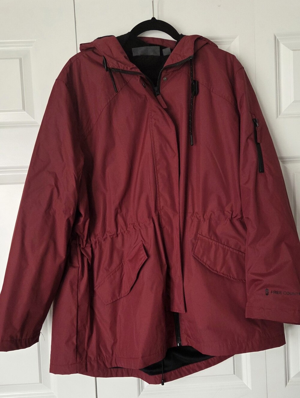 Free Country Women's Burgundy Hooded Utility Jacket